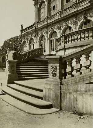 Dresden, Zwinger : Dresden-Altstadt. Zwinger, Französischer Pavillon. Treppenaufgang