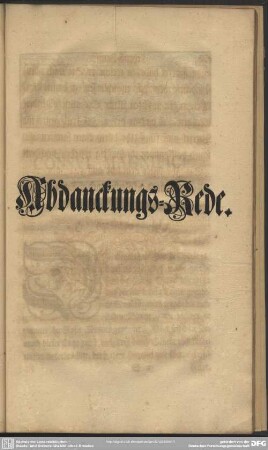 Abdanckungs-Rede