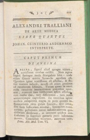 Alexandri Tralliani De Arte Medica Liber Quartus