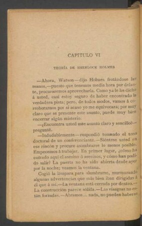Capítulo VI - Teoría de Sherlock Holmes