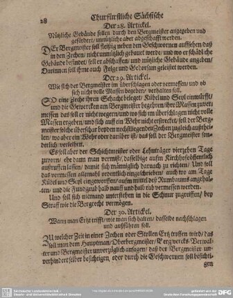 Der 30. Artickel. Wann man Ertzt trifft/wie man sich halten/dasselbe nachschlagen und außführen soll.