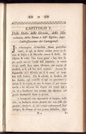 Capitolo V. Dello Stato della Grecia, della Macedonia, della Soria e dell' Egitto, dopo l'abbassamento dei Cartaginesi.