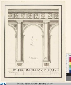 PORTIQUE DORIQUE SANS PIEDESTAL