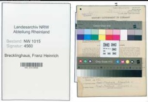 Entnazifizierung Franz Heinrich Brecklinghaus , geb. 22.09.1900 (Buchhalter)