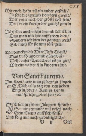 Von Sanct Laurentio.