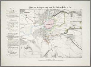 Plan der Belagerung von Cassel im Jahr 1762