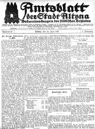Nummer 25 : Freitag, den 22. Juni 1923