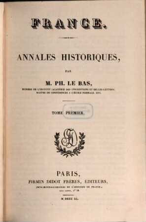 France : annales historiques. 1