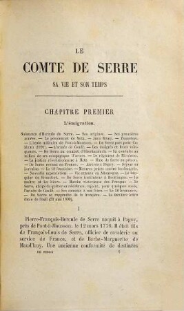Le Comte de Serre, sa vie et son temps, 1