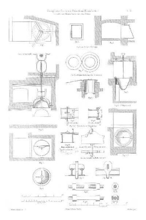 Tafel: Königliche Berliner Porzellan-Manufactur. Details der Eisentheile des Gas-Ofens. Bl. VI
