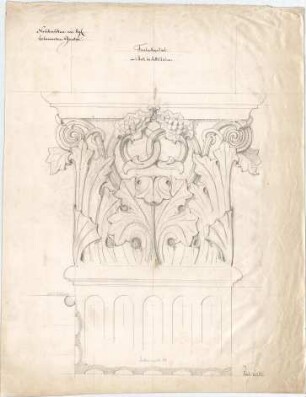 Voit, August von; München; Botanischer Garten - Mittelbau - Fensterkapitell 1. OG (Ansicht)