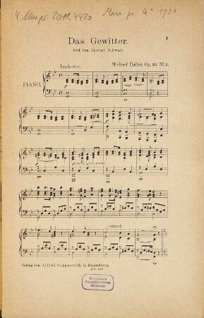 Das Gewitter : (Gedicht v. G. Schwab) ; op. 33,2