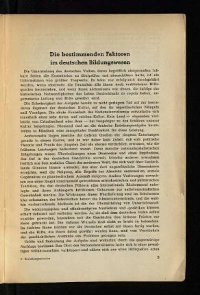Die bestimmenden Faktoren im deutschen Bildungswesen