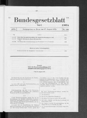 3.2 Gesetz über die Handwerkszählung 1977 (Handwerkszählungsgesetz 1977)