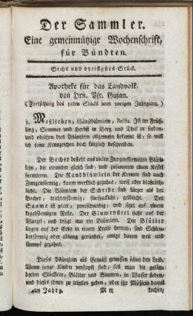 Sechs und dreisigstes Stück.