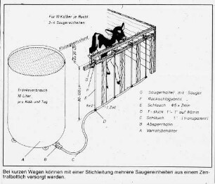 Bei kurzen Wegen können mit einer Stichleitung mehrere Saugereinheiten aus einem Zentralbottich versorgt werden