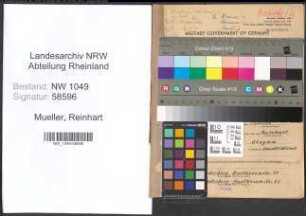 Entnazifizierung Reinhart Mueller , geb. 25.04.1896 (Chemiker)