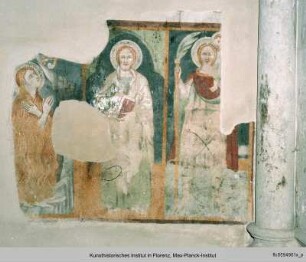 Fresko mit mehreren Madonnendarstellungen und Heiligen