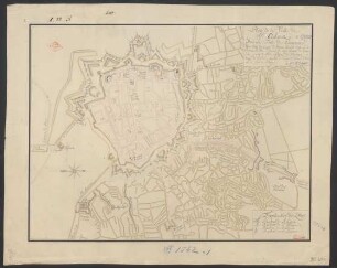 Plan de la ville de St. Omer avec les forts des environs