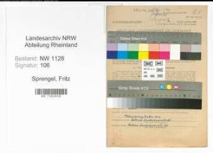 Entnazifizierung Fritz Sprengel , geb. 01.01.1897 (Polizist)