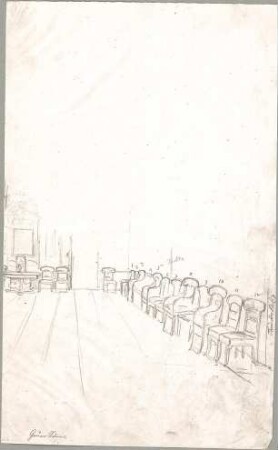 Seeberger, Gustav; München; Residenz, Königsbau, Zeichnungen - Grüner Salon (Perspektive)