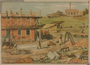 Schulwandbild (Schulwandbild Hausbau)