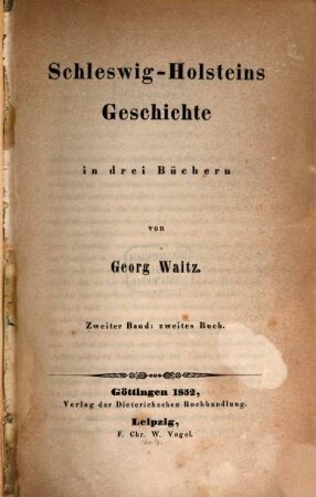 Schleswig-Holsteins Geschichte in drei Büchern. 2