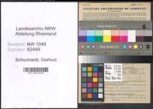 Entnazifizierung Gertrud Schuchardt , geb. 25.03.1891 ()