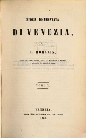 Storia documentata di Venezia, 10