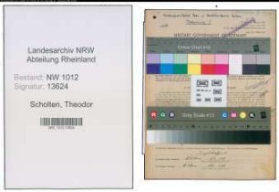 Entnazifizierung Theodor Scholten , geb. 02.04.1893 (Landwirt)