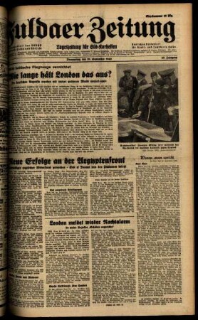 Ausgabe vom Donnerstag, den 19. September 1940.