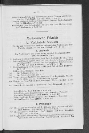 A. Vorklinische Semester