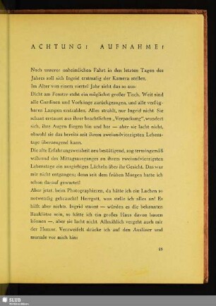 Achtung! Aufnahme!