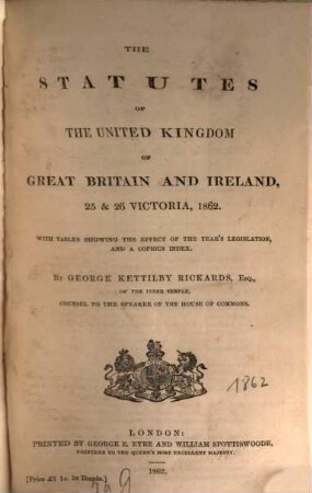 A Collection of the public general statutes. 1862