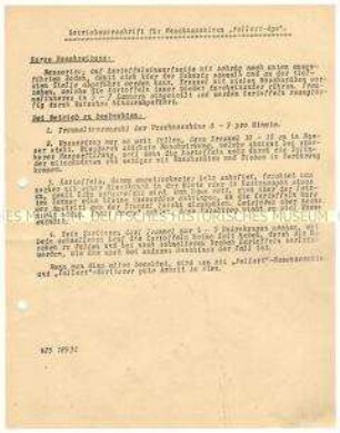 Beschtriebsvorschrift für Kartoffel-Waschmaschinen