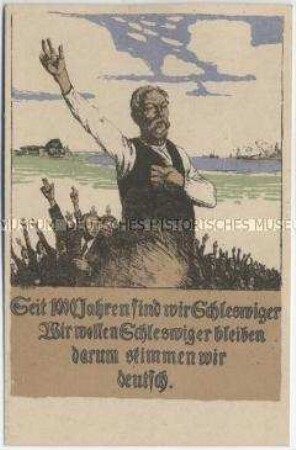 Postkarte zur Volksabstimmung in Schleswig