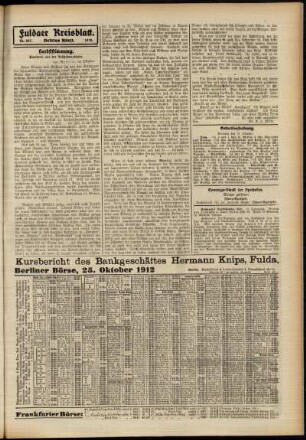 Dritte Ausgabe vom Samstag, den 26. Oktober 1912.