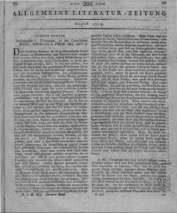 Uhland, L.: Gedichte. Stuttgart, Tübingen: Cotta 1815