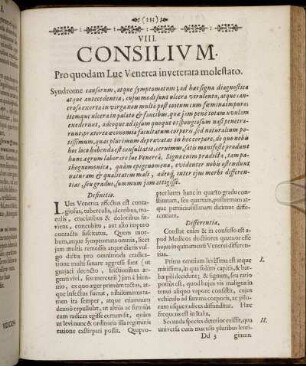 VIII. Consilium. Pro quodam Lue Venerea interveterata molestato.