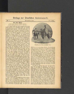 Beilage der Deutschen Kolonialpost. Nr.11. November 1913. VIII. Jahrg.