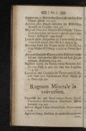 Regnum Minerale in universum.