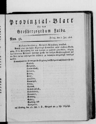 Num. 52., Ausgabe vom 5. Juli 1816