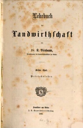 Lehrbuch der Landwirthschaft, 3. Betriebslehre