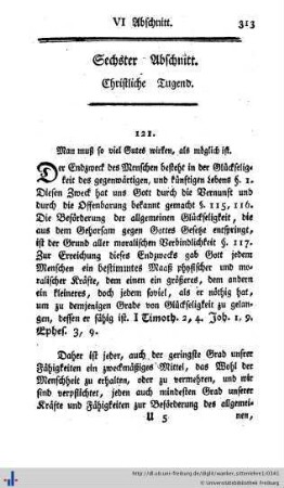 6. Abschnitt. Christliche Tugend.