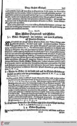 Cap. XLIV. Von Silber-Bergwerck/und Silber.