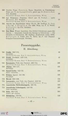 Perserteppiche. II. Abteilung (Nr. 766-787)