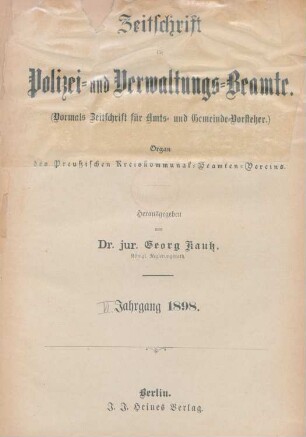6.1898: Zeitschrift für Polizei- und Verwaltungsbeamte