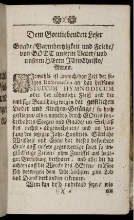 Dem Gottliebenden Leser