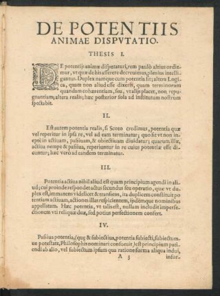 De Potentiis Animae Disputatio.