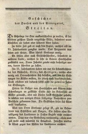 Geschichte des Dorfes und Rittergutes, Streitau, im Obermainkreise des Königreiches Bayern